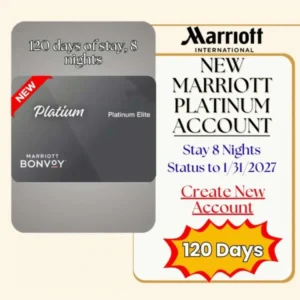 New Marriott Platinum Account for 120 Days, Stay 8 Nights and Extend Your Status to 1/31/2027